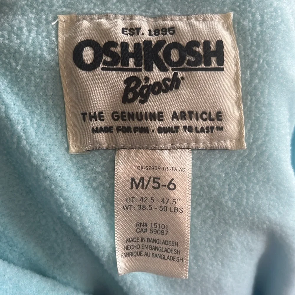 OshKosh B'gosh Lined Spring Windbreaker Jacket Teal and Purple Girl’s Size M 5/6